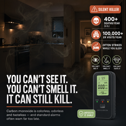 4 in 1 Plug-In Carbon Monoxide and Gas Leak Detector