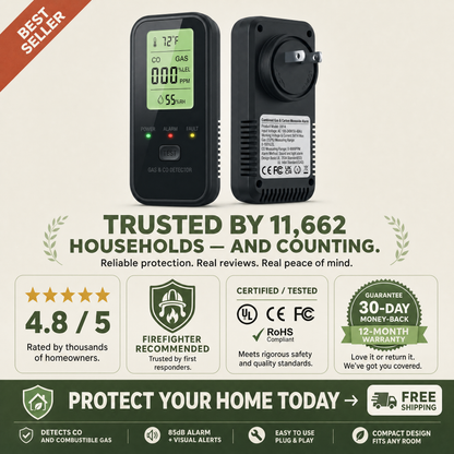 4 in 1 Plug-In Carbon Monoxide and Gas Leak Detector